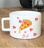 Kişiye Özel Pizza Lover Hediye Lüks Fincan (Beyaz)