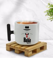 BK Gift Kişiye Özel Baba Godfather Tasarımlı Siyah T Kulplu Middle Kupa Bardak-17