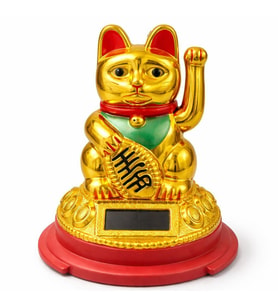Güneş Enerjili Pati Salayan Şans Kedisi ( Maneki Neko )