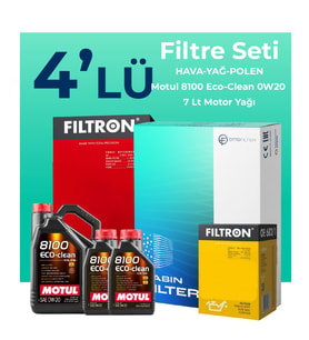 Filtron Land Rover Discovery 2.0 Benzinli Filtre Bakım Seti Motul Motor Yağlı (2017-2022) 4 Lü