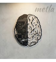 Metla Metal Sibernetik Beyin Metal Tablo Teknoloji Mühendislik Ofis Duvar Tablosu Yazılımcı Doktor İş Hediyesi