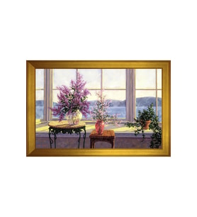 Manzara Temalı Kanvas Tablo 80 x 110 cm Gold Çerçeve