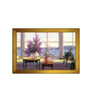 Manzara Temalı Kanvas Tablo 80 x 110 cm Gold Çerçeve
