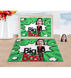 BK Gift Kişiye Özel Kadın Big Boss Karikatürlü 1000 Parça Profesyonel Puzzle-2