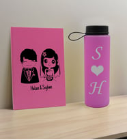 BK Gift Sevgiliye Özel İsimli Pembe Defter ve Cam Matara Hediye Seti-1, Sevgiliye Hediye, Sevgililer Günü, Yeni İş Hediyesi