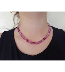 El Yapımı Ametist  Boncuk Kolye, Doğal Taş Kolye, Minimalist Ametist Kolye, Hediyelik