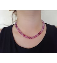 El Yapımı Ametist  Boncuk Kolye, Doğal Taş Kolye, Minimalist Ametist Kolye, Hediyelik