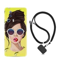 Xiaomi Mi 13 Lite Kılıf Resimli Boyun Askılı İpli Desenli Silikon Lollipop Woman 1416