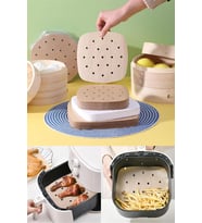 Airfryer Delikli Pişirme Kağıdı 50  Adet Hava Fritözü Kare Model Pişirme Kağıdı Airfryer Fritöz