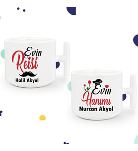 Evin Hanımı Evin Reisi T Kulp Nescafe Fincanı