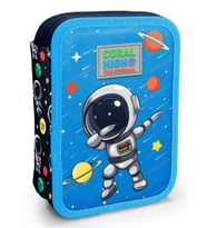 Coral High İki Katlı Düzenleyici Kalem Kutusu - Mavi Astronot, Erkek Çocuk, Mavi Astronot (Çok Renkli)