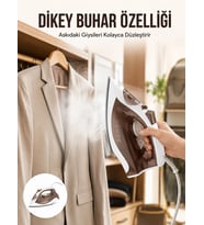 Kahverengi Buharlı Ütü 2200W Sürekli Buhar 120 g Şok Buhar