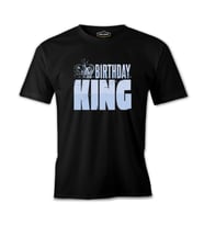 Birthday King Logo With a Crown Siyah Erkek Tshirt