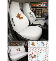 Tom ve Jerry Logolu Oto Koltuk Kılıfı Ön Arka Set – Penye Likralı Universal Koltuk Koruyucu Servis Kılıfı