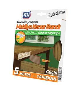 Mobilya Kenar Bandı Kendinden Yapışkanlı 18 mm 5 Metre Açık Kahve