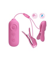 Romantic Wave - USB'den Şarjlı Titreşim &  Mandallı Göğüs Uyarıcı