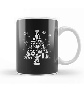 Stranger Things Christmas Tree Silhouette Kupa Bardak Porselen