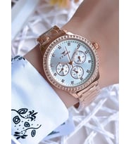 Ferro Rose Gold Renk İç Fonksiyonları Aktif 3 Atm Çelik Kordon Kadın Kol Saati BFM21077AWT-C