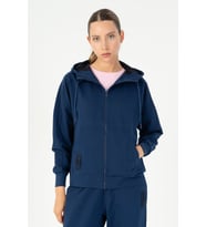 Maraton Comfort Kadın Kapüşonlu Açık Lacivert Tracktop