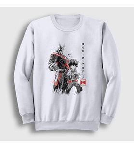 Presmono Unisex Beyaz Team Anime Boku No Hero Academia Sweatshirt 234801tt