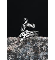 Ayarlanabilir Hz. Ali Zülfikar Kılıcı 925 Ayar Gümüş Erkek Yüzüğü (Free Size) 901234