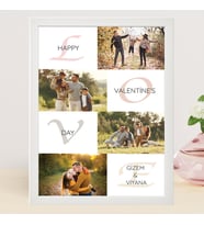 KİŞİYE ÖZEL TASARIM HEDİYE SEVGİLİLER GÜNÜ  KOLAJ BEYAZ FOTOĞRAF ÇERÇEVESİ  21X30