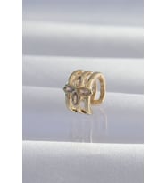 Pirinç Gold Renk Yonca Earcuff Küpe - TJ-BKP9331