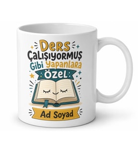 Ders Çalışıyormuş Gibi Yapanlara Kitaba Bakanlar Kupası Hediye Bardak
