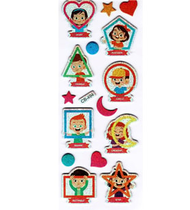 Sticker Kabartmalı Sticker Defter Planlayıcı Etiket (cb494) 16x7 cm- İngilizce Şekiller