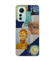 Xiaomi Mi 12 Lite Uyumlu Vincent van Gogh Kolaj Desenli Şeffaf Telefon Kılıfı
