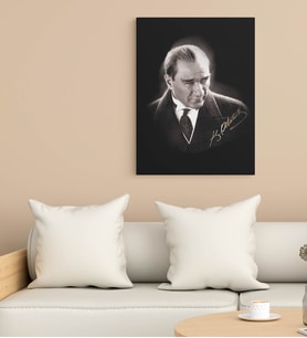 Kişiye Özel Atatürk  Tasarımlı Yeni İş  Hediyesi  Kanvas Tablo 30x50 cm