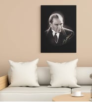Kişiye Özel Atatürk  Tasarımlı Yeni İş  Hediyesi  Kanvas Tablo 30x50 cm