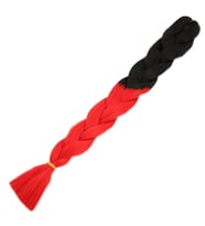 Afrika Örgülük Sentetik Ombreli Saç 100 Gr. - Siyah / Kırmızı