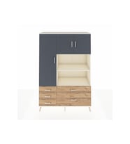 Hyperion Dolap 7 Raflı 5 Çekmeceli 3 Kapaklı 132x44x195 Aytaşı-Antrasit/Çam