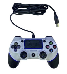 Kontorland - PS4 Ve PC Uyumlu Titreşimli Kablolu Oyun Kolu GamePad P4H (Beyaz)