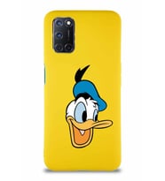 Oppo A52 Soft Premier Kapak Donald Duck-A Tasarımlı Silikon Kılıf - Sarı (Şeffaf)