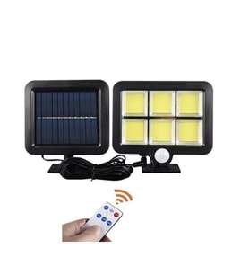 120 Cob Led Solar Panelli 3 Modlu Duvar Lambası Uzaktan Kumandalı MZ-302K