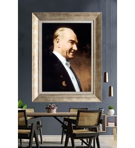 Gümüş Çerçeveli Atatürk Tablo za376