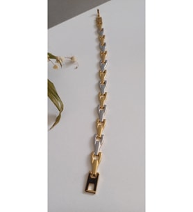 ÇELİK BİLEKLİK ERKEK  ÜNİSEKS GOLD 19 CM AYARLANABİLİR ERKEK & KADIN 14 AYAR GOLD ALTIN RENGİNDE