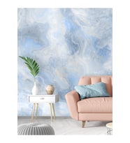 Dreamwall Modern Mermer Desenli Silinebilir Tekstil Duvar Kağıdı (Mavi)