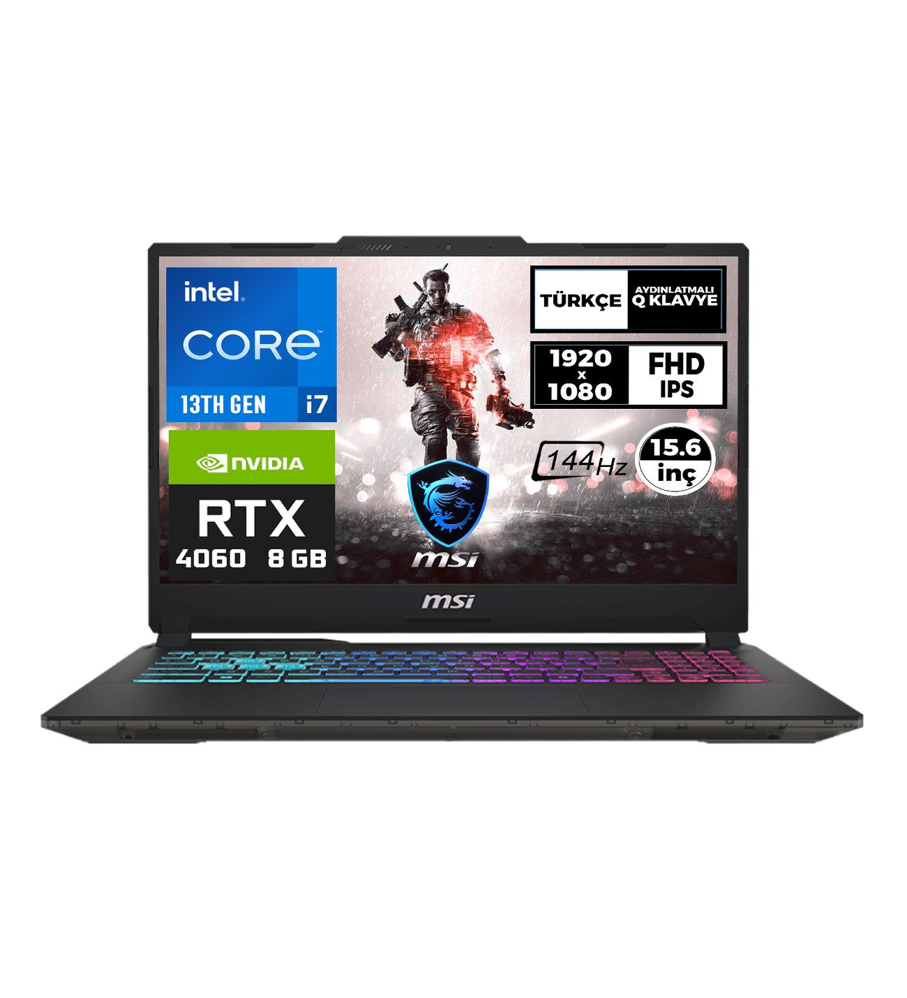 MSI CYBORG 15 i7-13620H 64GB 2TB SSD 8 GB RTX4060 144Hz 15.6