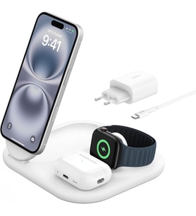 Belkin Magsafe Şarj Cihazı, Boostcharge 3'Ü 1 Arada Manyetik Katlanabilir Şarj Aleti Qi2 15W - Kayma