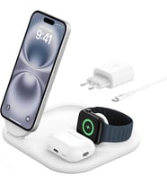 Belkin Magsafe Şarj Cihazı, Boostcharge 3'Ü 1 Arada Manyetik Katlanabilir Şarj Aleti Qi2 15W - Kayma