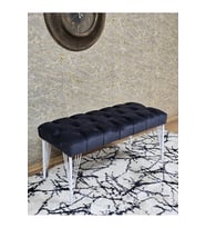 Beyaz Boyalı Tel Ayaklı 90 cm Puf Bench - Puf - Bench - Kasalı Oturak - Oturak - Yatak Ucu Puf Füme Renk 90 x 41 Boyut/Ebat (Çok Renkli)