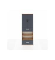 Arges Dolap 5 Raflı 2 Çekmeceli 2 Kapaklı 88x30x243 Çam-Antrasit