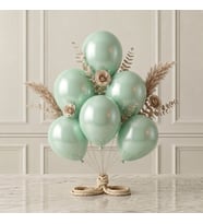 Açık Yeşil Renk Lateks Metalik Balon (30 cm) - 6 Adet