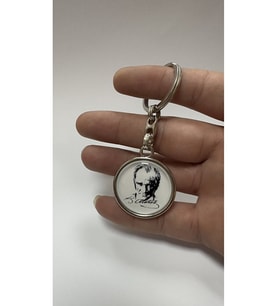 ATATÜRK Resimli Yazılı Metal Anahtarlık Çift Yönlü (1 ADET)