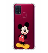 Samsung Galaxy M31  Köşe Korumalı Antişok Kapak Mickey Mouse Tasarımlı Şeffaf  Kılıf