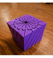 3D Baskı Twisting Küp - Mekanik Dönen Bulmaca Küpü-Mor