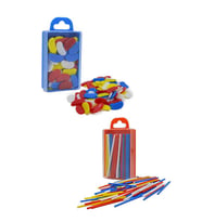 Sayı Sayma Seti 1 Paket Plastik Sayı Sayma Çubukları Ve Fasülyeleri 1. Sınıflar İçin Renkli Çubuk Fasulye
